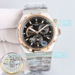 9F Factory Luxury Replica Vacheron Constantin Overseas Dual Time Black Dial Power Reserve Watch 